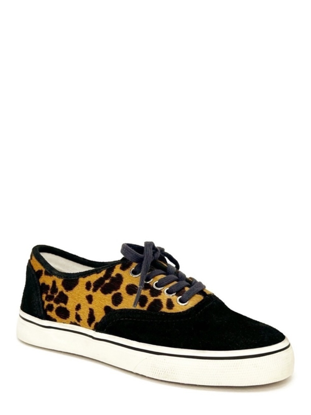 NEW Re/Done 70s Low Top Skate Sneaker Black Suede Leopard Size 36 redone new